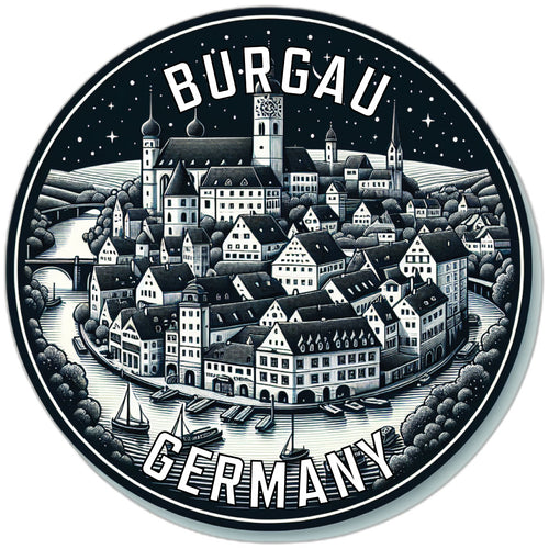 Burgau Germany Souvenir Die Cut Flat Magnet 2-Inch