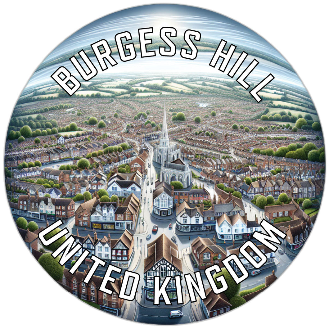 Burgess Hill United Kingdom Souvenir Die Cut Flat Magnet 2-Inch