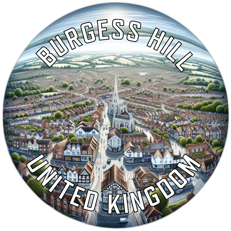 Burgess Hill United Kingdom Souvenir Die Cut Flat Magnet 2-Inch