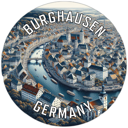 Burghausen Germany Souvenir Die Cut Flat Magnet 6-Inch