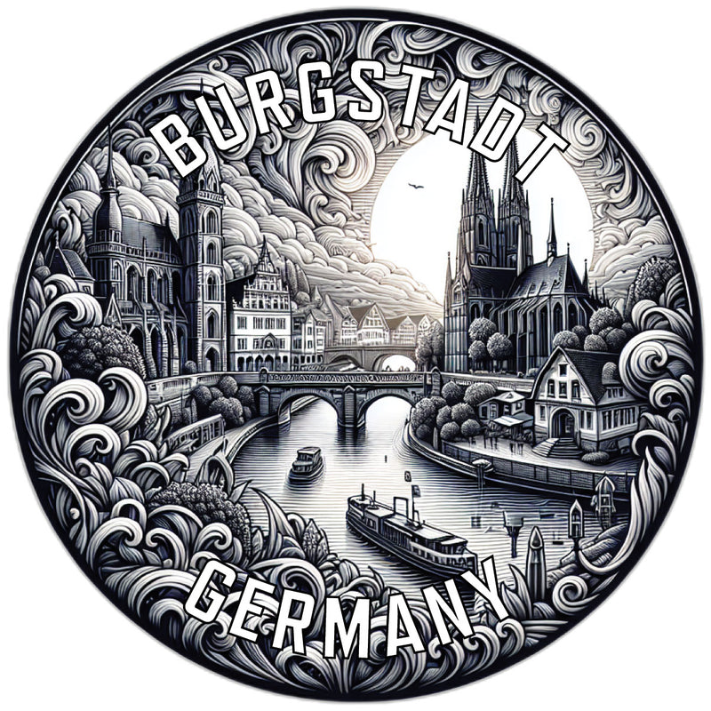 Burgstadt Germany Souvenir Die Cut Flat Magnet 2-Inch