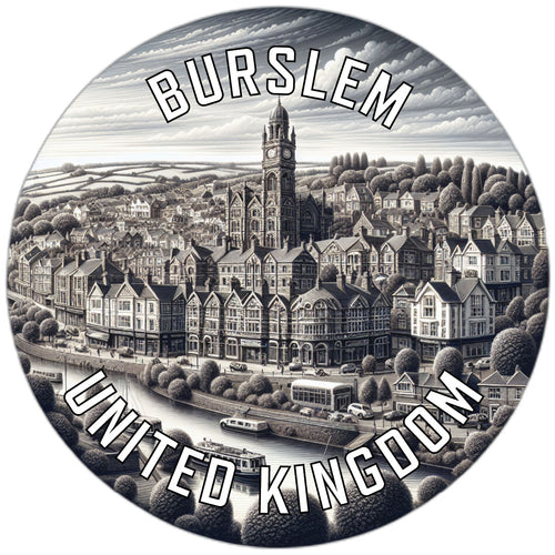 Burslem United Kingdom Souvenir Die Cut Flat Magnet 2-Inch