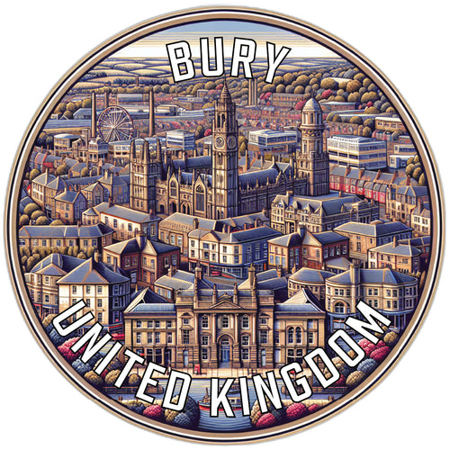 Bury United Kingdom Souvenir Die Cut Flat Magnet 2-Inch