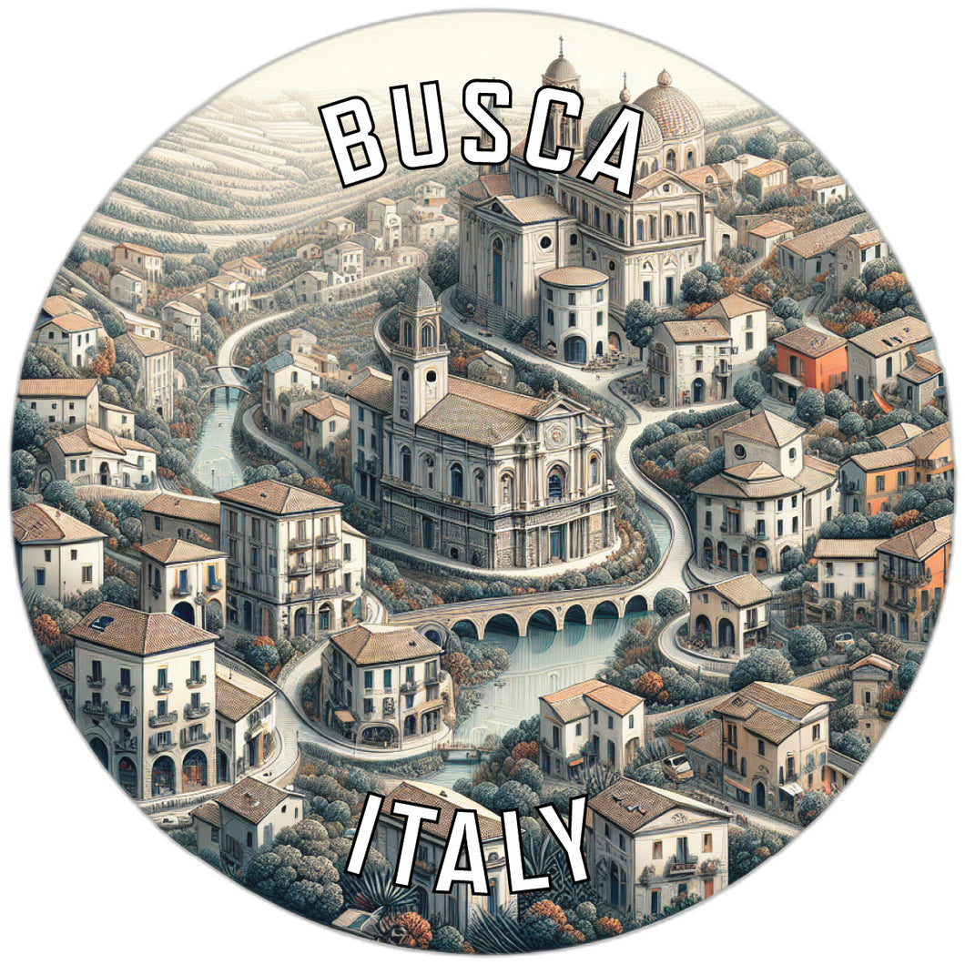 Busca Italy Souvenir Die Cut Flat Magnet 2-Inch