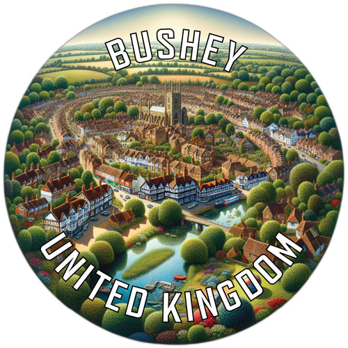 Bushey United Kingdom Souvenir Die Cut Flat Magnet 2-Inch