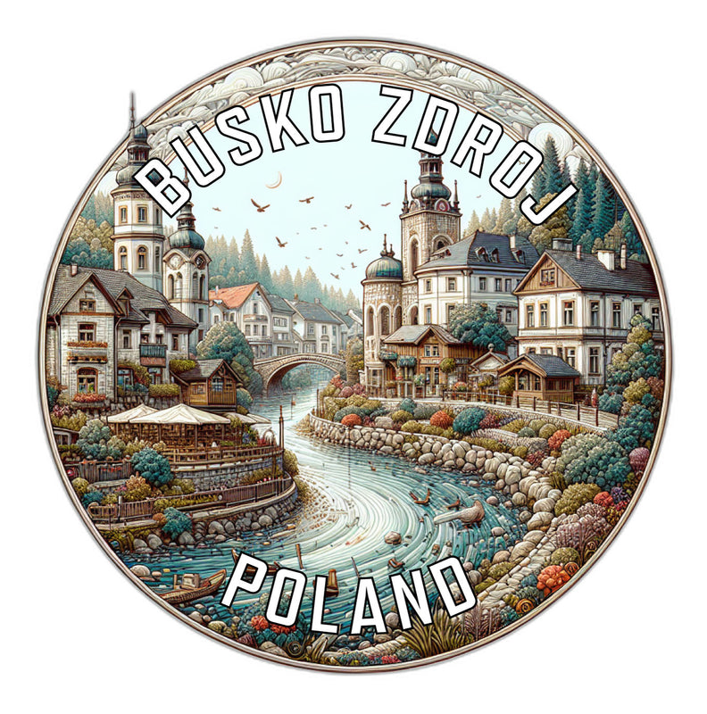 Busko Zdroj Poland Souvenir Die Cut Flat Magnet 2-Inch