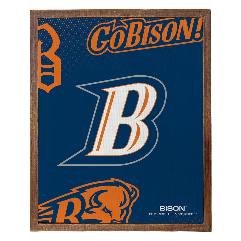 Bucknell University Bison Officially Licensed 8" x 10"-Inches Canvas Frame 