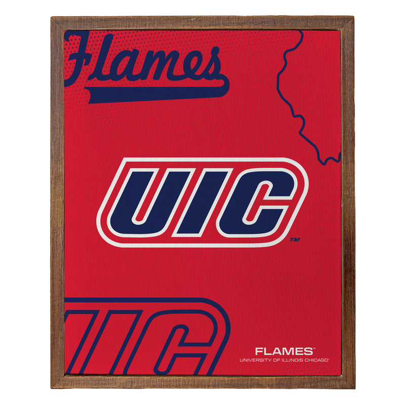 University of Illinois at Chicago Officially Licensed 8" x 10"-Inches Canvas Frame 