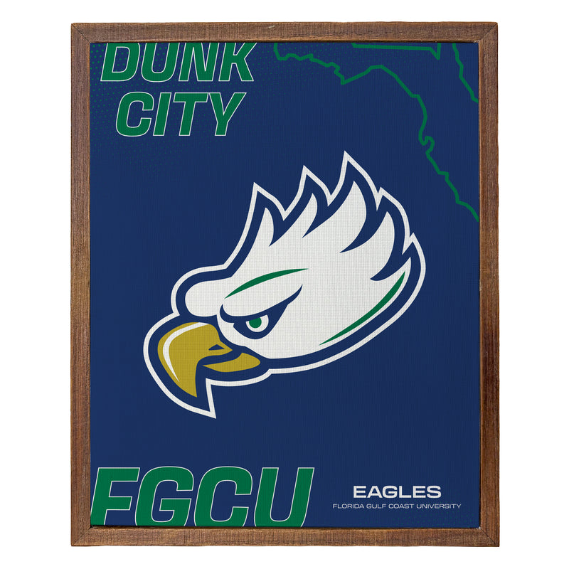 Florida Gulf Coast Eagles Officially Licensed 8" x 10"-Inches Canvas Frame 