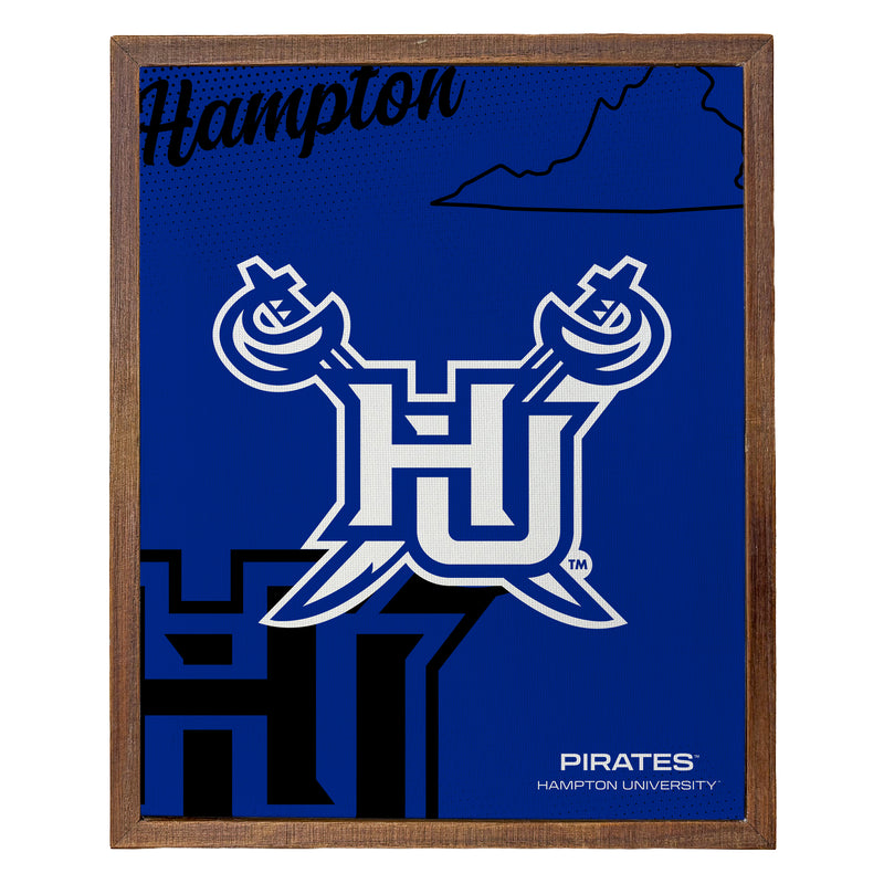 Hampton University Officially Licensed 8" x 10"-Inches Canvas Frame 