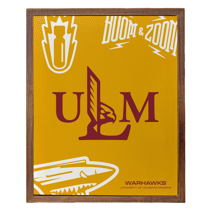 University of Louisiana Monroe Officially Licensed 8" x 10"-Inches Canvas Frame 