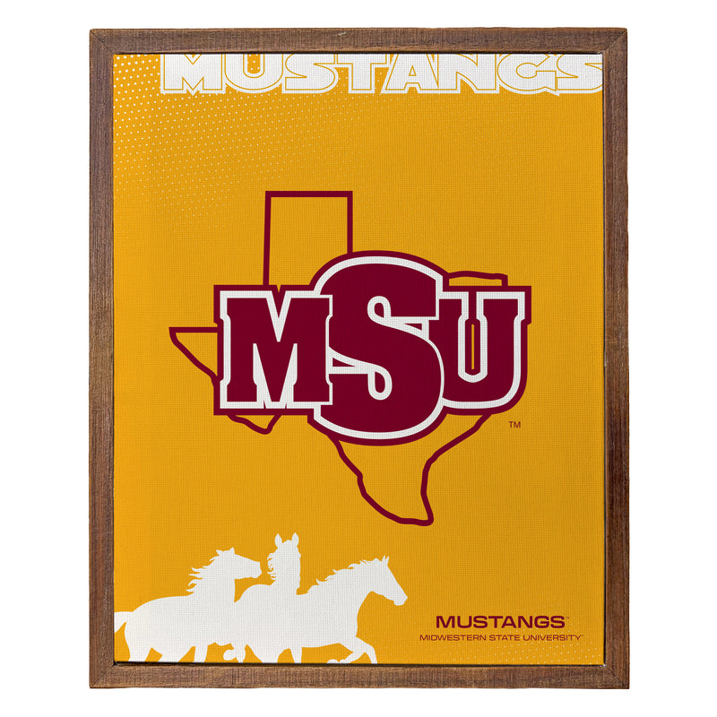 Midwestern State University Mustangs Officially Licensed 8" x 10"-Inches Canvas Frame 