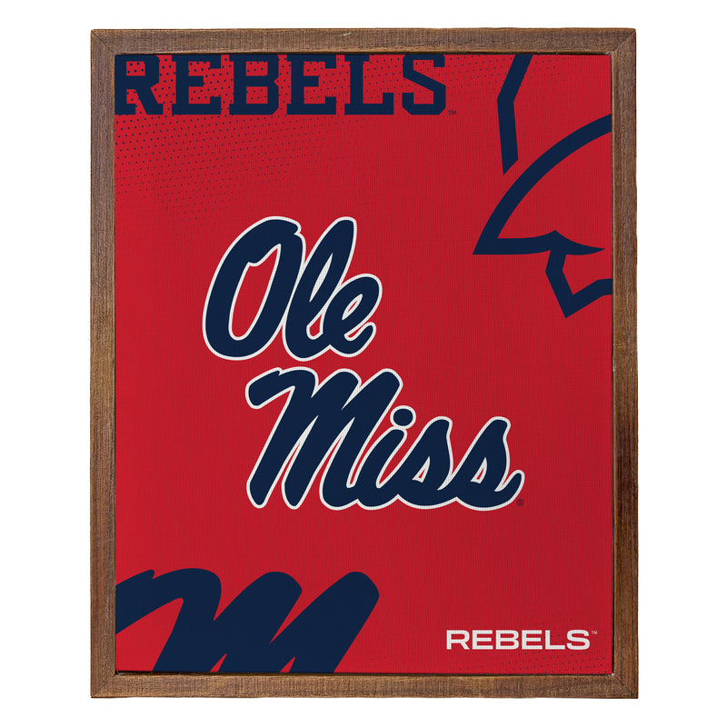 Mississippi Rebels "Ole Miss" Officially Licensed 8" x 10"-Inches Canvas Frame 