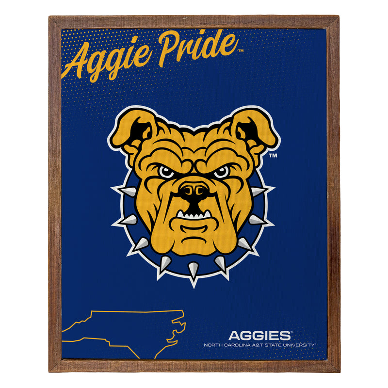 North Carolina A&T State Aggies Officially Licensed 8" x 10"-Inches Canvas Frame 