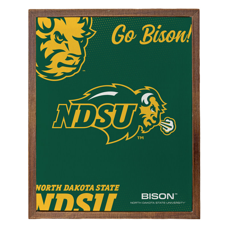 North Dakota State Bison Officially Licensed 8" x 10"-Inches Canvas Frame 