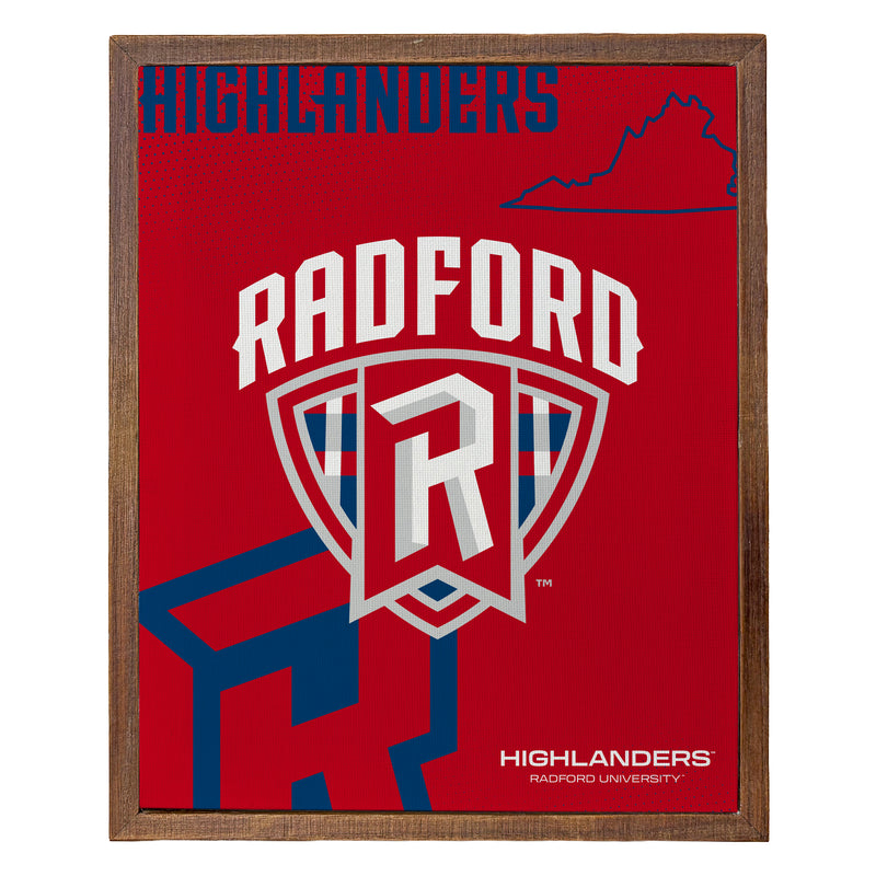 Radford University Highlanders Officially Licensed 8" x 10"-Inches Canvas Frame 