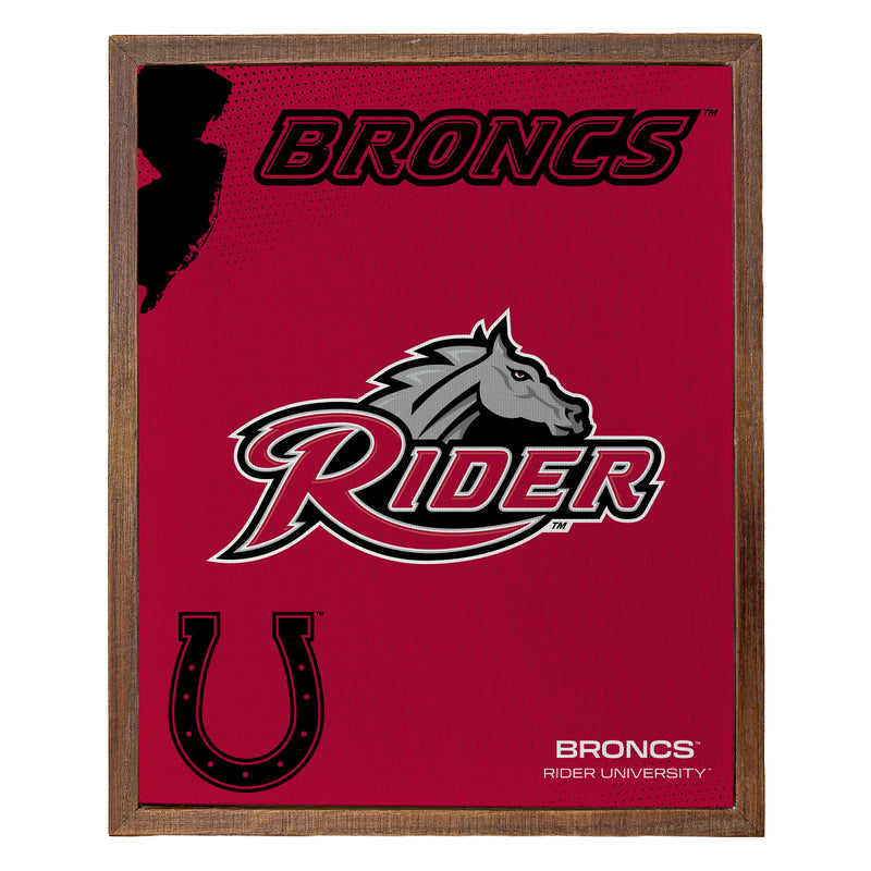 Rider University Broncs Officially Licensed 8" x 10"-Inches Canvas Frame 