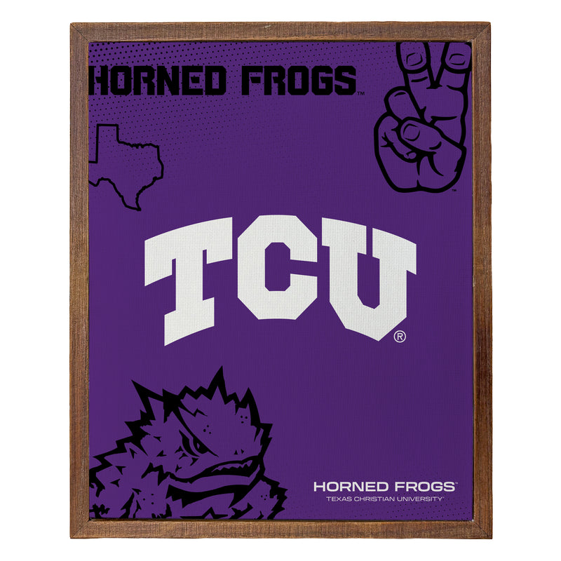 Texas Christian University Officially Licensed 8" x 10"-Inches Canvas Frame 