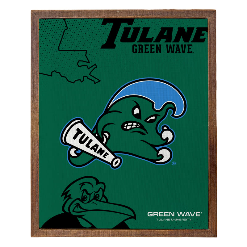 Tulane University Green Wave Officially Licensed 8" x 10"-Inches Canvas Frame 