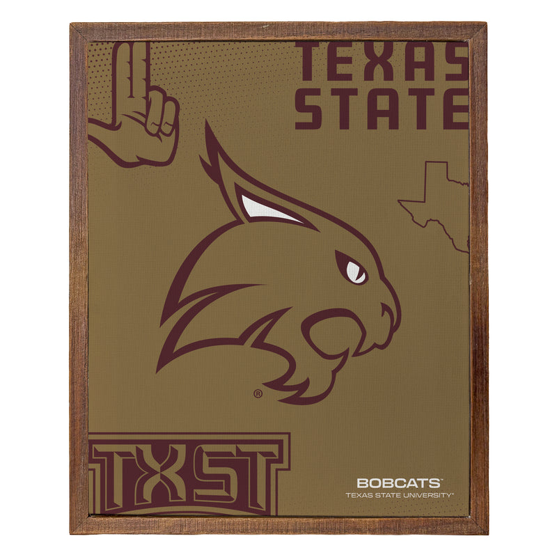 Texas State Bobcats Officially Licensed 8" x 10"-Inches Canvas Frame 