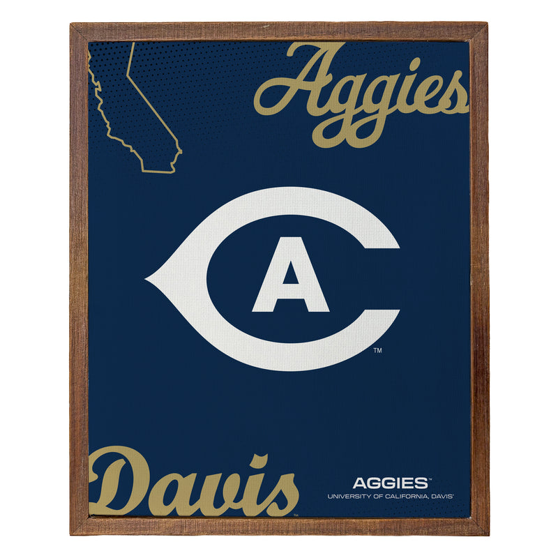 UC Davis Aggies Officially Licensed 8" x 10"-Inches Canvas Frame 