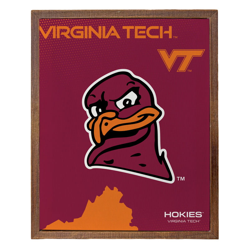 Virginia Tech Hokies Officially Licensed 8" x 10"-Inches Canvas Frame 