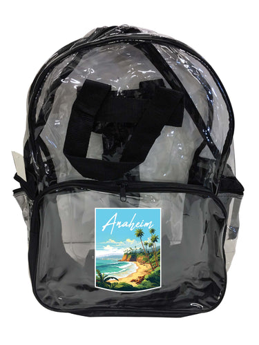 Anaheim California Design B Souvenir Clear View Backpack 