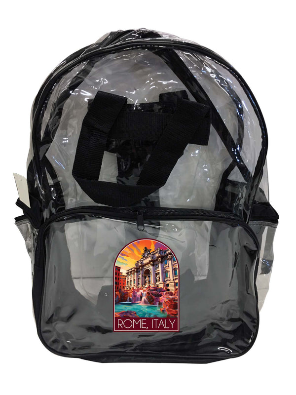 Rome Italy Design B Souvenir Clear View Backpack 