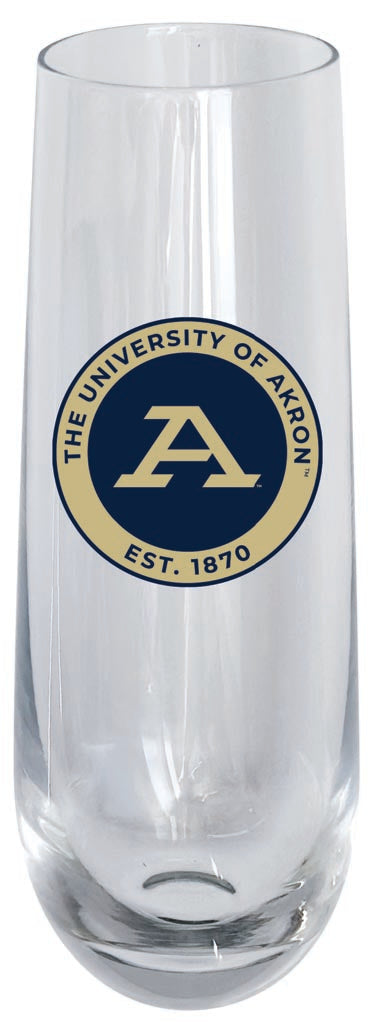 Akron Zips 10oz Stemless Flute Officially Licensed Collegiate Product Single