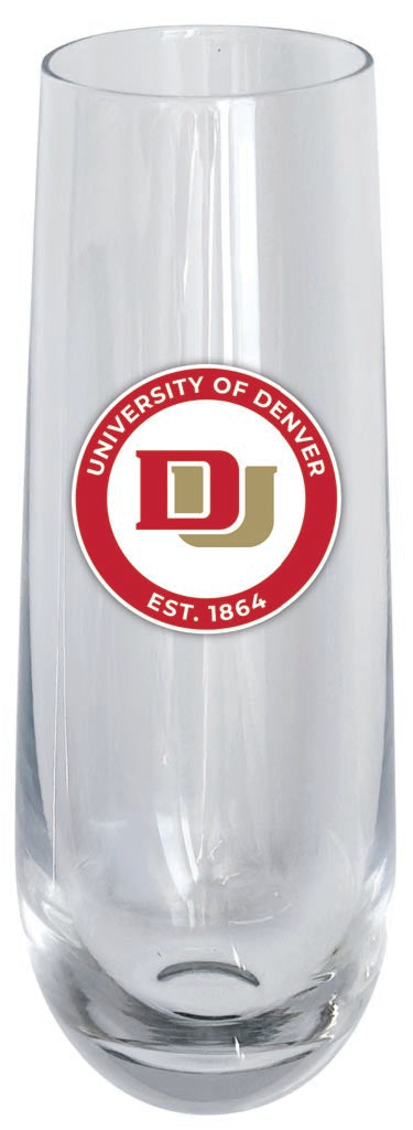 University of Denver Pioneers 10oz Stemless Flute Officially Licensed Collegiate Product Single