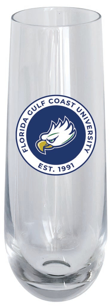 Florida Gulf Coast Eagles 10oz Stemless Flute Officially Licensed Collegiate Product 4-Pack