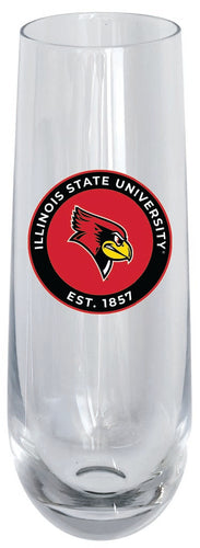 Illinois State Redbirds 10oz Stemless Flute Officially Licensed Collegiate Product 2-Pack