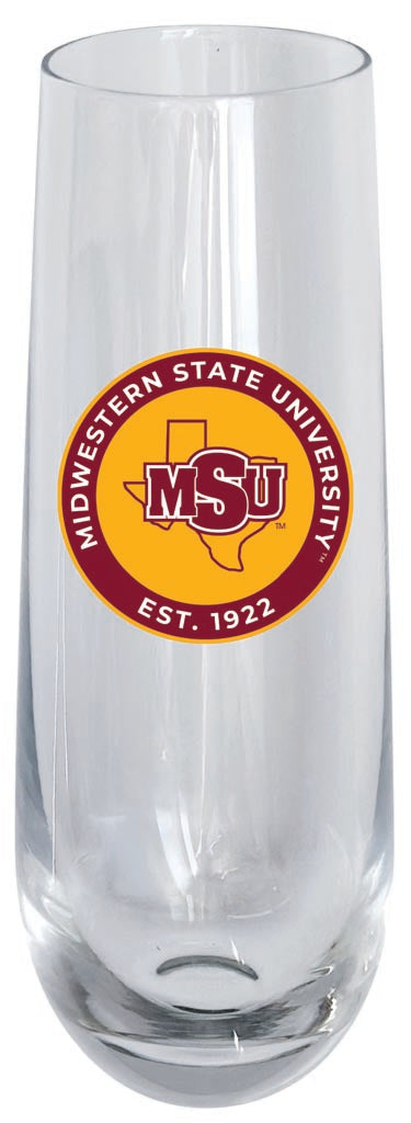 Midwestern State University Mustangs 10oz Stemless Flute Officially Licensed Collegiate Product Single