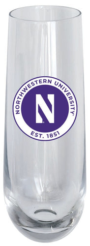 Northwestern University Wildcats 10oz Stemless Flute Officially Licensed Collegiate Product Single