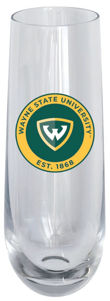 Wayne State 10oz Stemless Flute Officially Licensed Collegiate Product 4-Pack