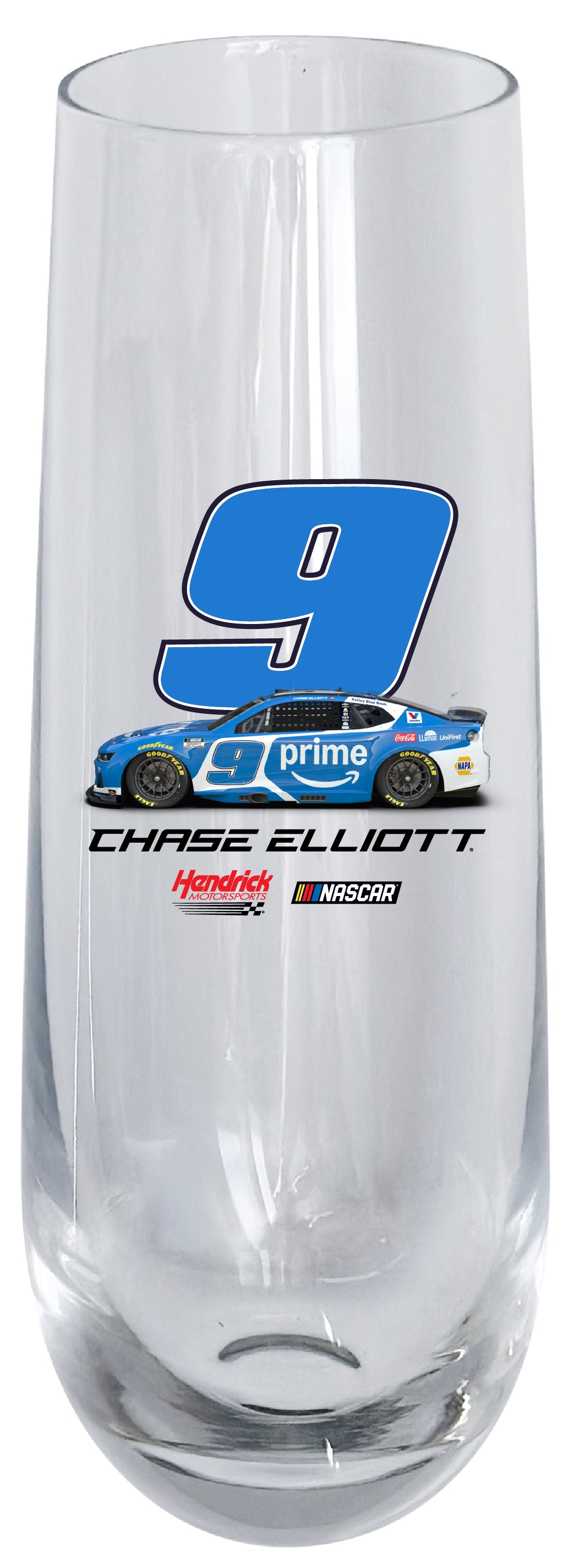 Nascar #9 Chase Elliott 10 oz Stemless Champagne Flute Officially Licensed