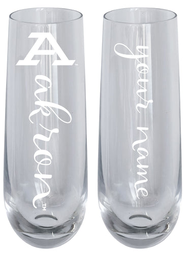 Akron Zips Customizable 10 oz Engraved Champagne Flute – Officially Licensed Product 