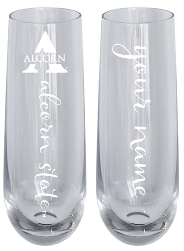Alcorn State Braves Customizable 10 oz Engraved Champagne Flute – Officially Licensed Product 