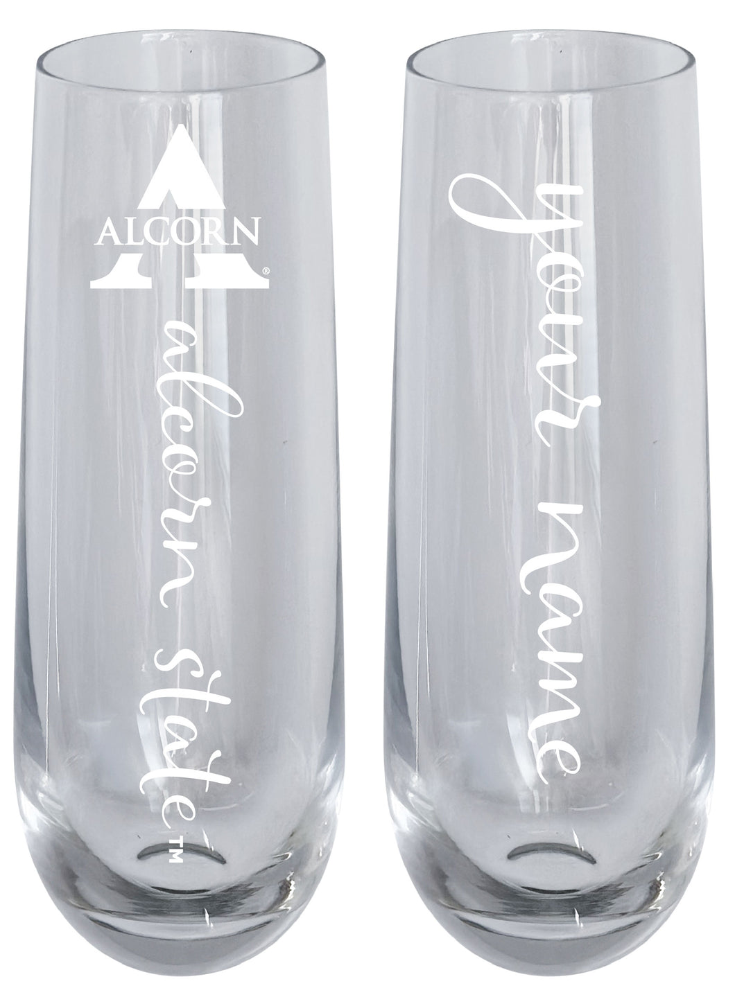 Alcorn State Braves Customizable 10 oz Engraved Champagne Flute – Officially Licensed Product 