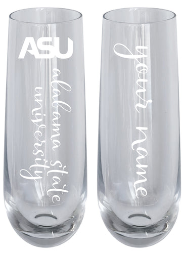 Alabama State University Customizable 10 oz Engraved Champagne Flute – Officially Licensed Product 