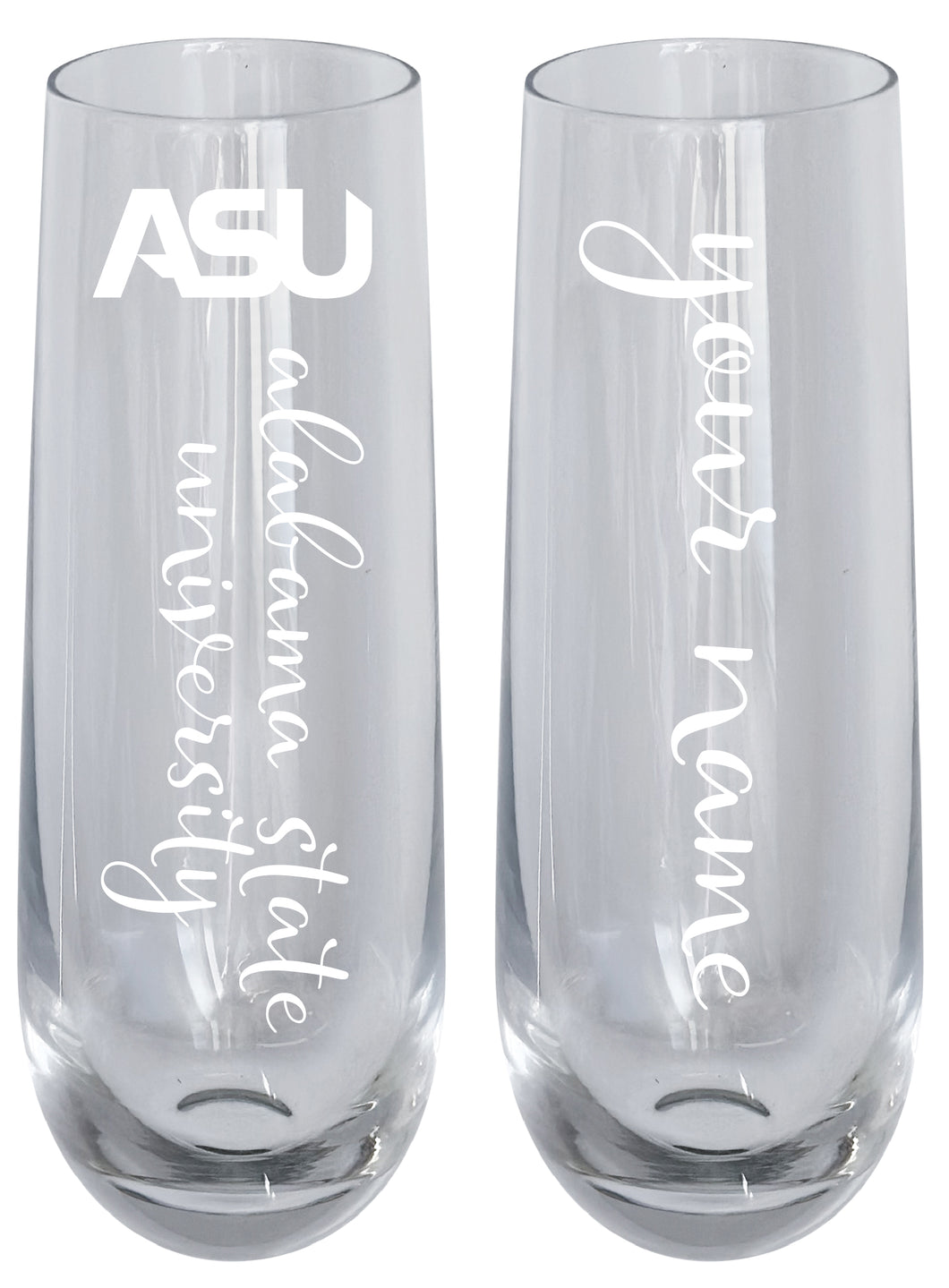 Alabama State University Customizable 10 oz Engraved Champagne Flute – Officially Licensed Product 