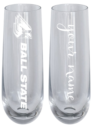 Ball State University Customizable 10 oz Engraved Champagne Flute – Officially Licensed Product 
