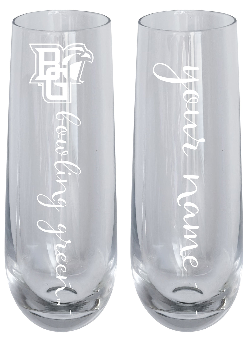 Bowling Green Falcons Customizable 10 oz Engraved Champagne Flute – Officially Licensed Product 