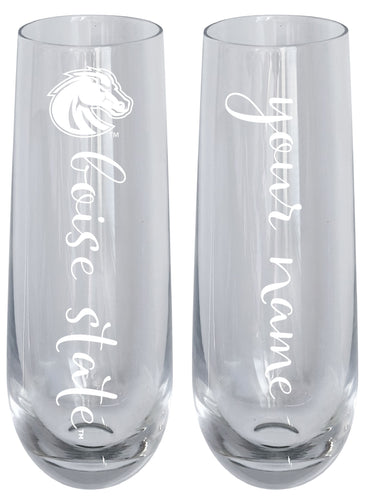 Boise State Broncos Customizable 10 oz Engraved Champagne Flute – Officially Licensed Product 