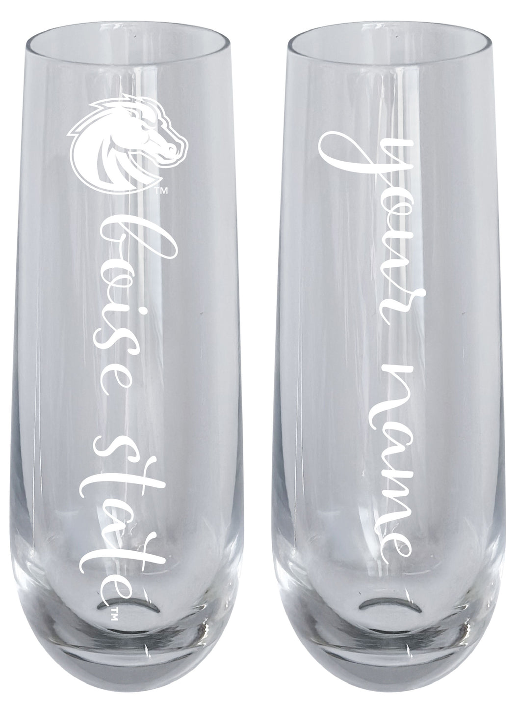 Boise State Broncos Customizable 10 oz Engraved Champagne Flute – Officially Licensed Product 