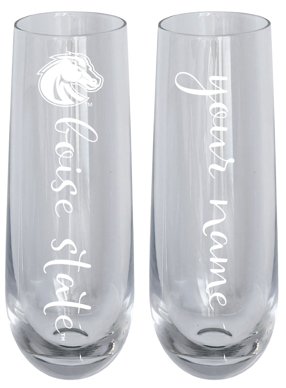 Boise State Broncos Customizable 10 oz Engraved Champagne Flute – Officially Licensed Product 