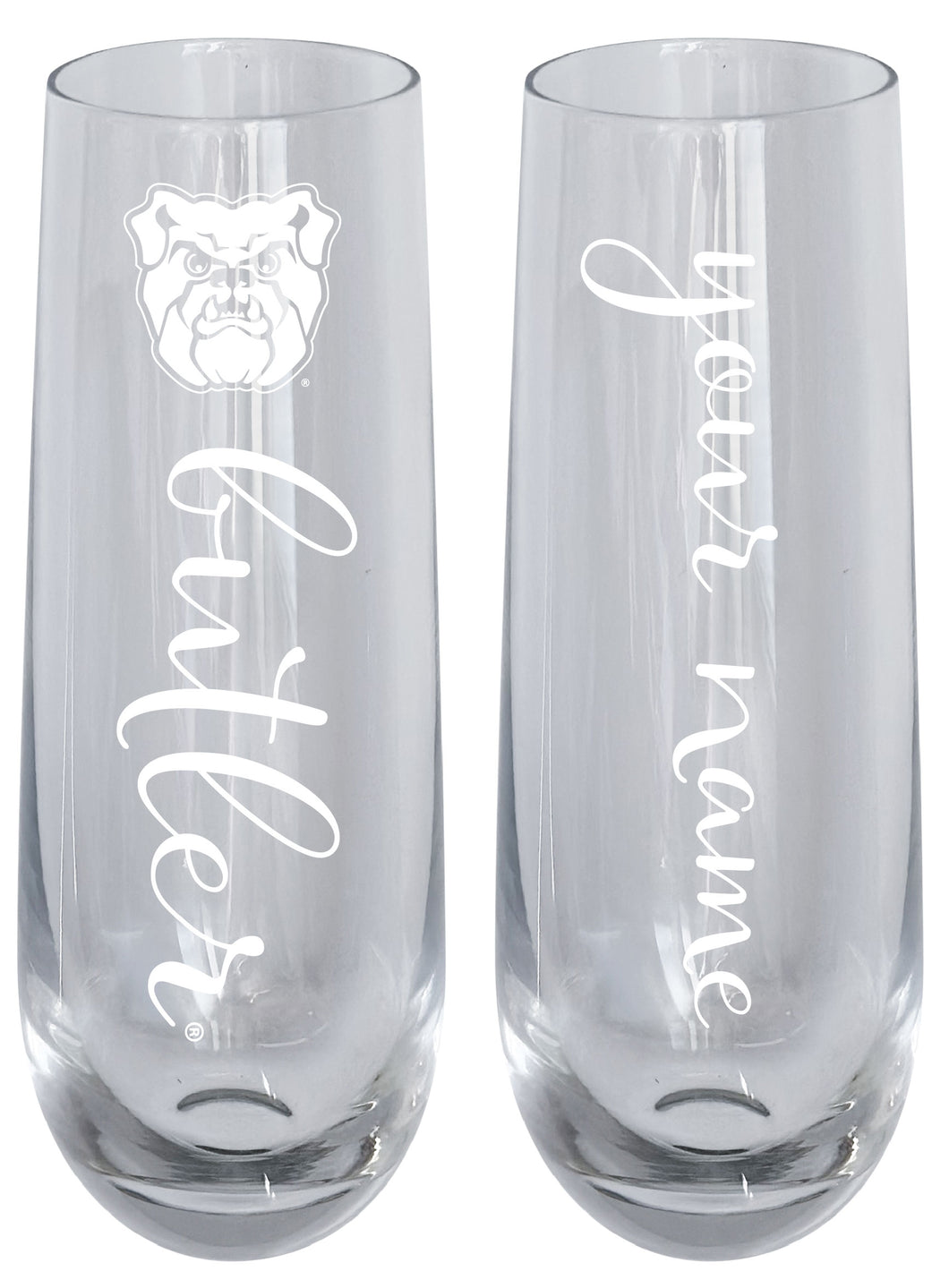 Butler Bulldogs Customizable 10 oz Engraved Champagne Flute – Officially Licensed Product 