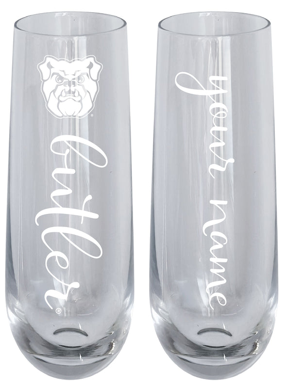 Butler Bulldogs Customizable 10 oz Engraved Champagne Flute – Officially Licensed Product 