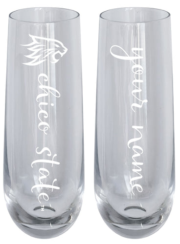 California State University, Chico Customizable 10 oz Engraved Champagne Flute – Officially Licensed Product 