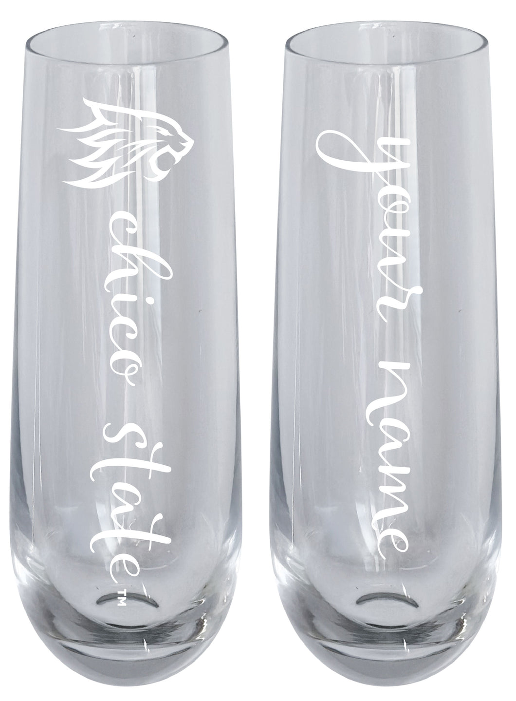 California State University, Chico Customizable 10 oz Engraved Champagne Flute – Officially Licensed Product 